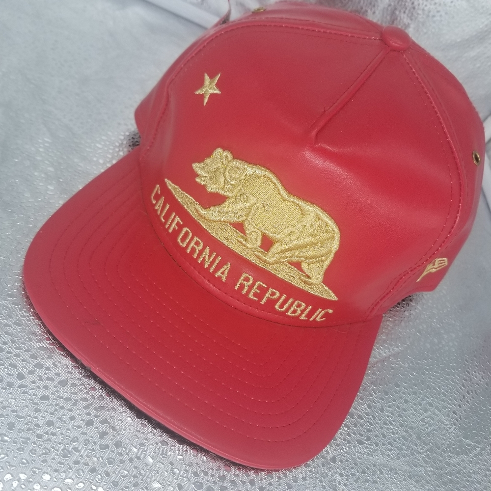 Red California Republic Smooth Faux leather hat $10